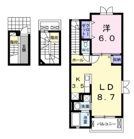 プルメリアCの物件間取画像